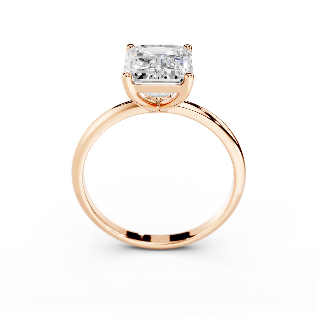 Diamond 3 Carat Emerald Cut Rose Gold Ring