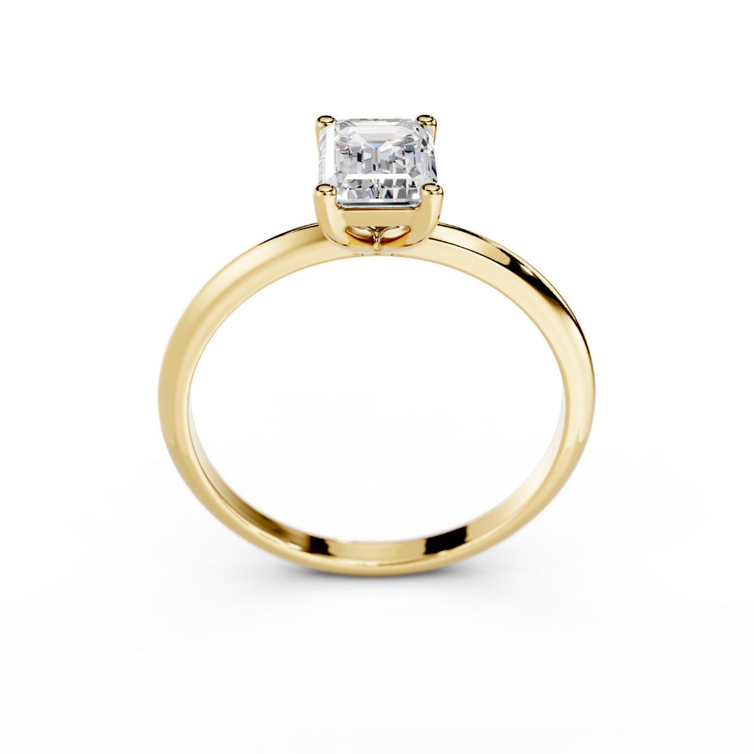 Engagement Ring Emerald Cut Diamond 1 Carat Gold