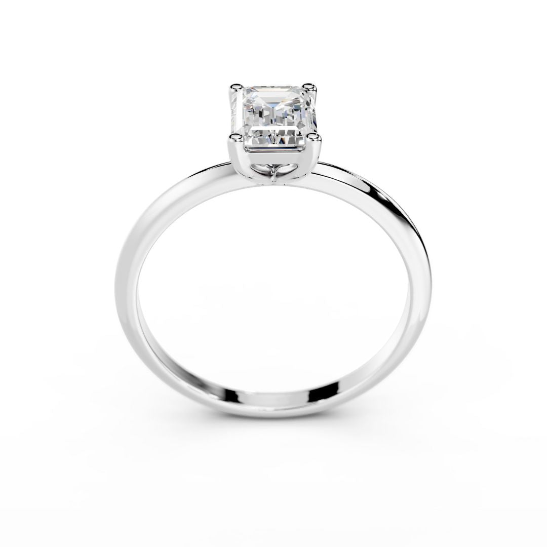 Engagement Ring Emerald Cut Diamond 1 Carat White Gold