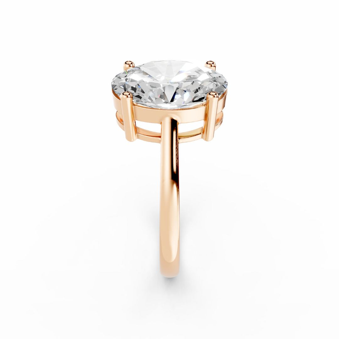 Oval Diamond 3 Carat With Rose Gold