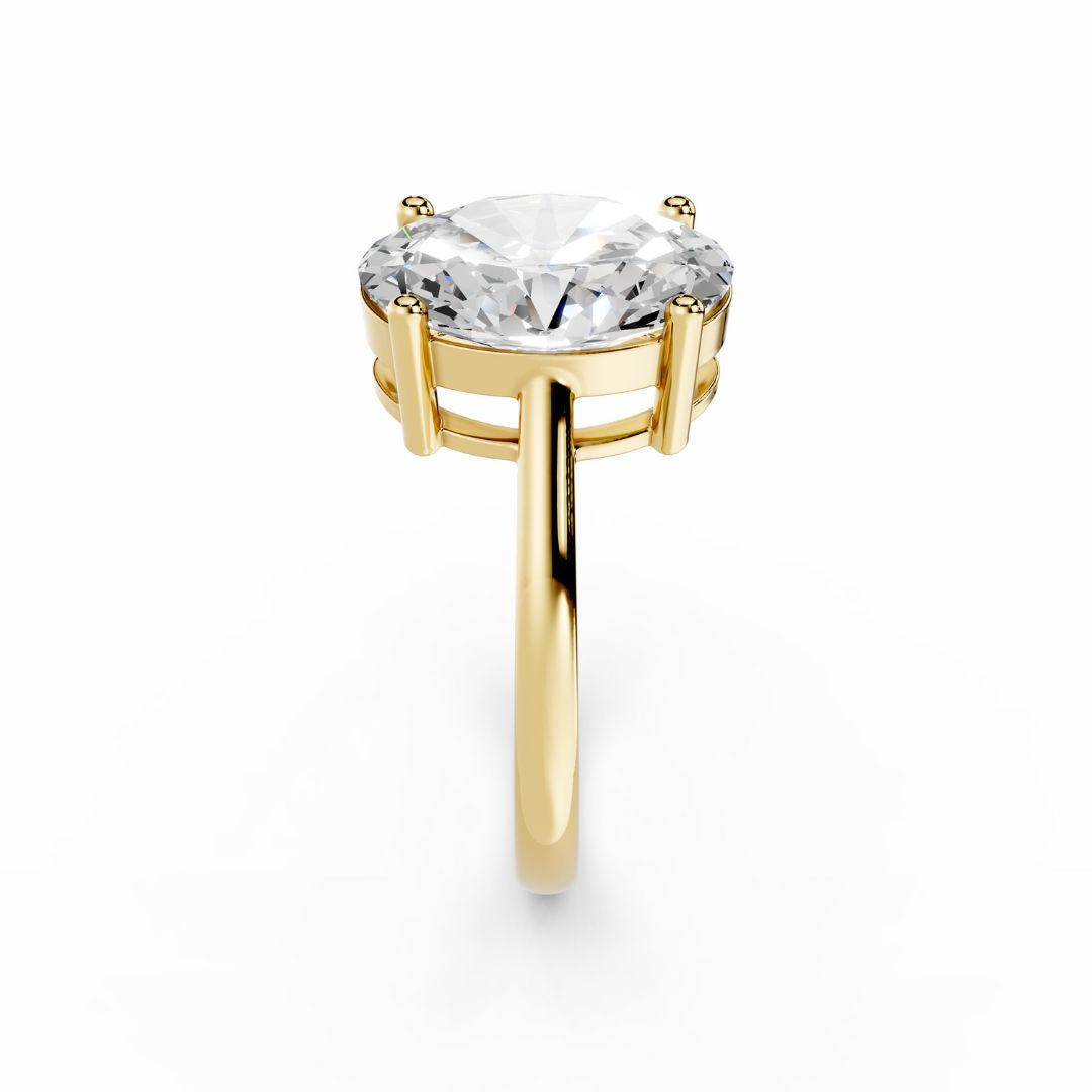 Oval Diamond 3 Carat With Yellow Gold