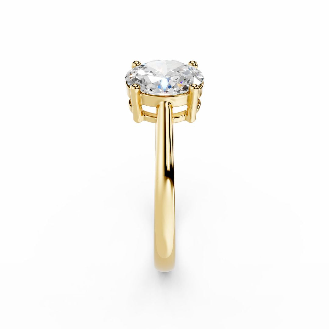 Oval Diamond Engagement Gold Ring 1 Carat Dubai