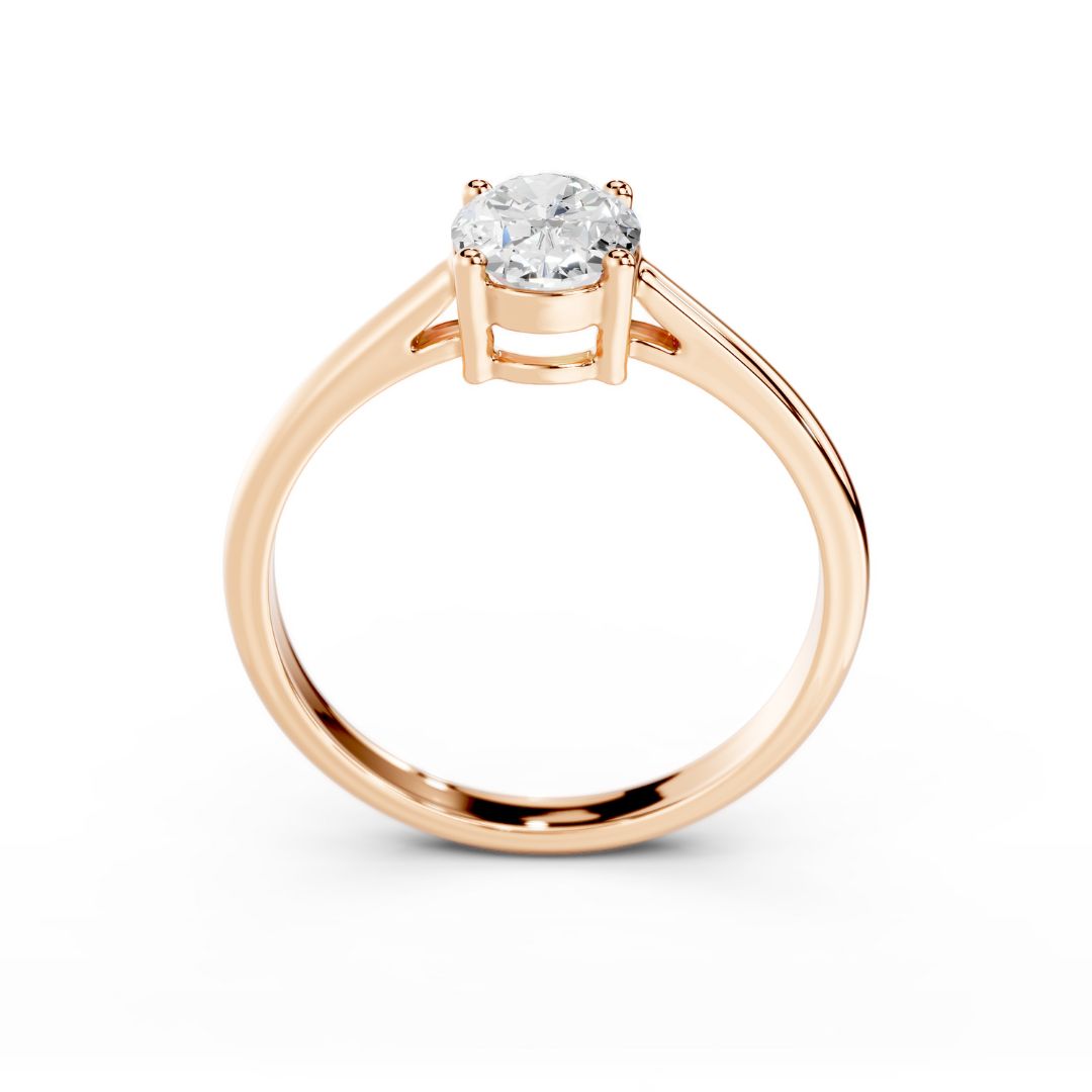 Oval Diamond Engagement Ring 1 Carat Rose Gold