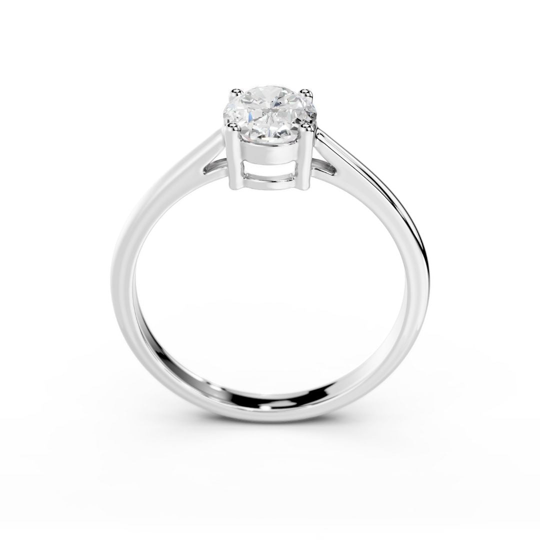 Oval Diamond Engagement Ring 1 Carat White Gold