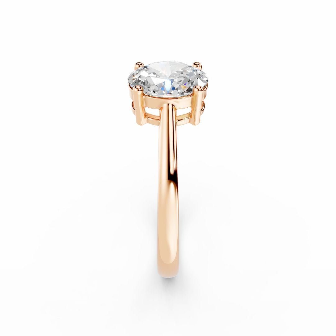 Oval Diamond Engagement Rose Ring 1 Carat Dubai