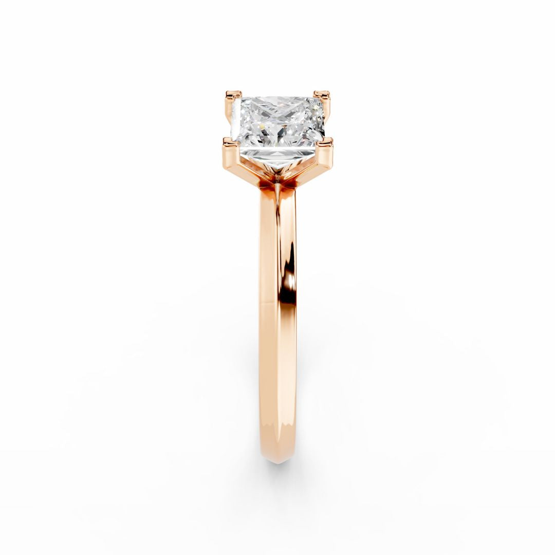 Princess Cut Diamond Ring 1 Carat Rose Gold