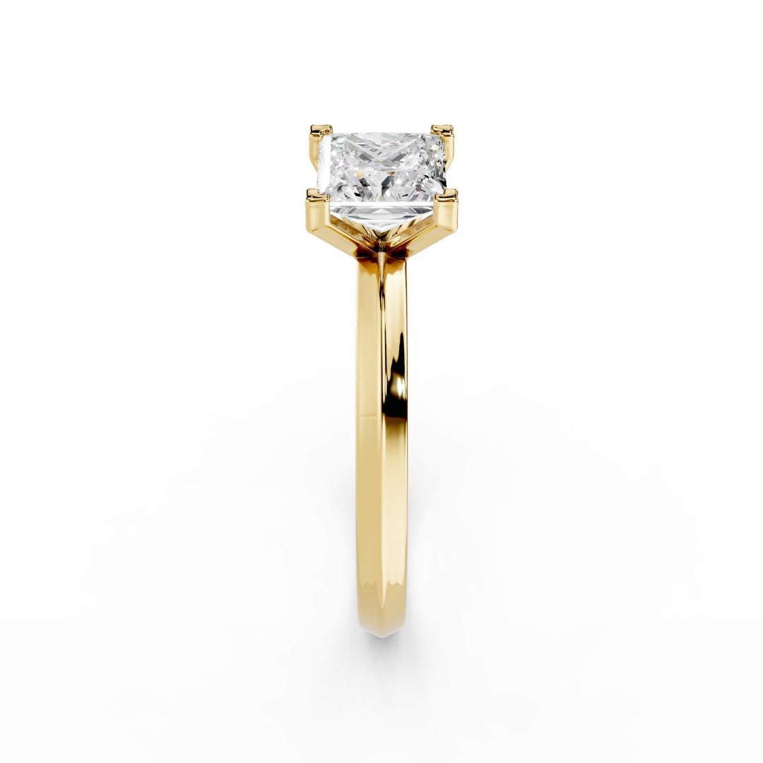 Princess Cut Diamond Ring 1 Carat Yellow Gold