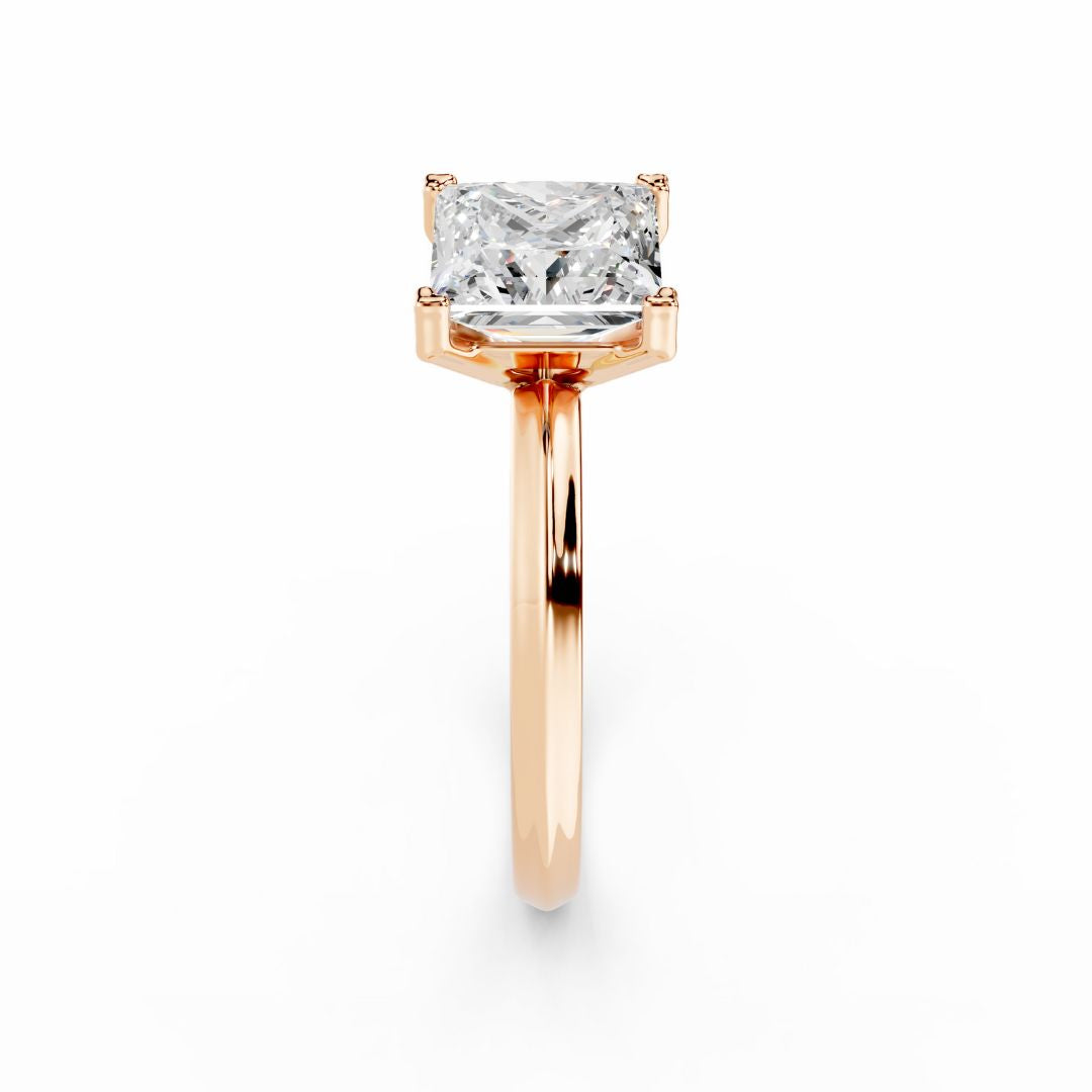Princess Cut Diamond Ring  Rose Gold