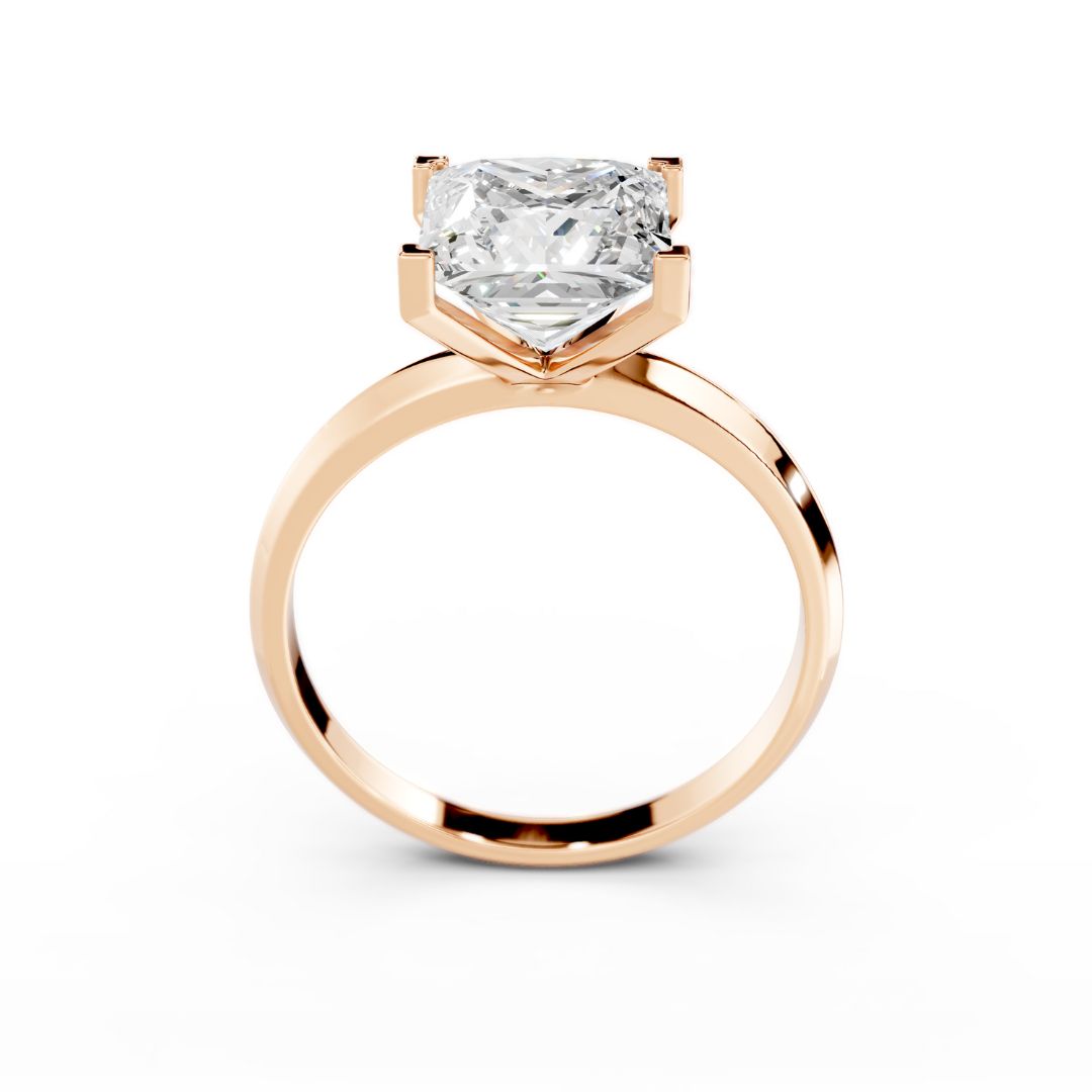 Princess Diamond Ring 3 carat Rose Gold